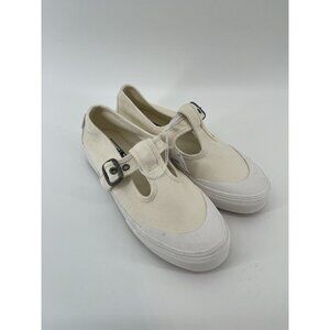 VANS Cream White Buckle Flats creeper Mary Jane’s Women's US 6.5, New Preppy